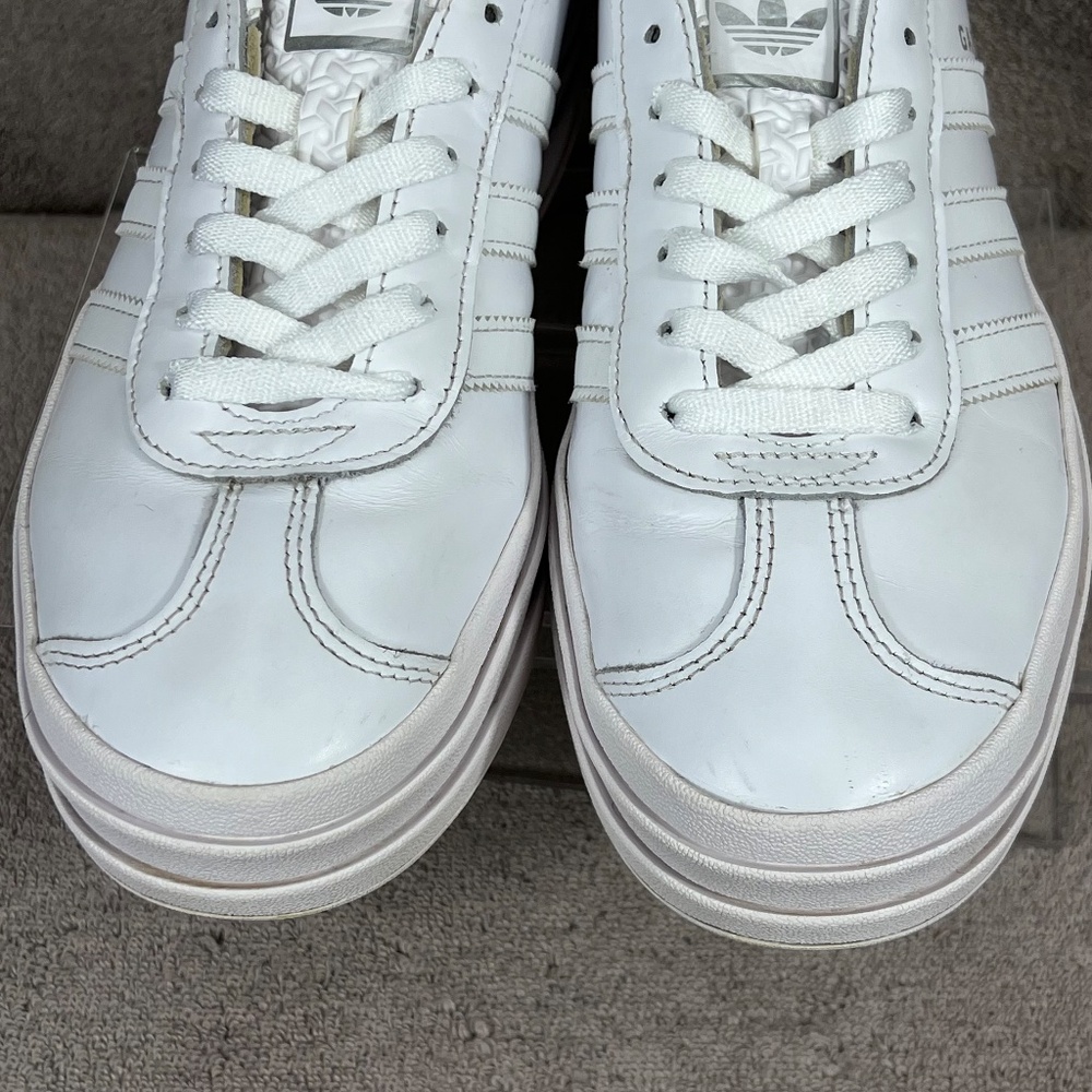 Adidas Originals Bold Gazelle Platform Sneakers IE5130 Triple White Sz 8.5 Sport - Picture 4 of 14